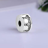 925 Sterling Silver Crown Clip Charm Bead for Bracelets