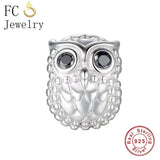 925 Silver Owl Dolphin Fish Bead for Charm Bracelet DIY