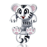 925 Sterling Silver Animal Charm Beads Bracelet DIY Jewelry Gift