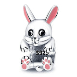 925 Sterling Silver Animal Charm Beads Bracelet DIY Jewelry Gift