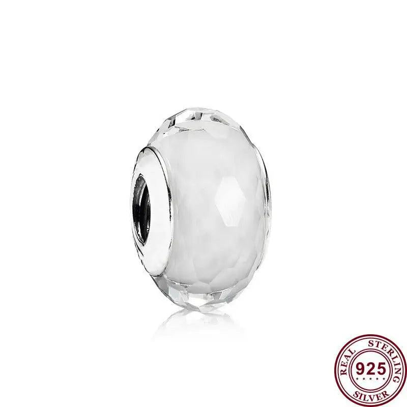 925 Silver Cut Glass Beads for Bracelet DIY Jewelry