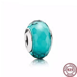 925 Silver Cut Glass Beads for Bracelet DIY Jewelry