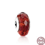 925 Silver Cut Glass Beads for Bracelet DIY Jewelry