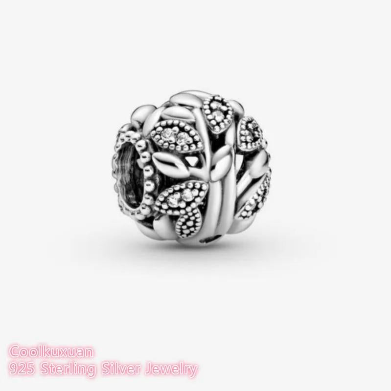 Mother's Silver Family Tree Charm CZ Beads for Bracelets