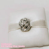 Mother's Silver Family Tree Charm CZ Beads for Bracelets