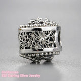 925 Sterling Silver Enchanted Nature Charm, Clear CZ Beads