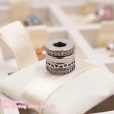 Autumn 925 Silver Spinning Hearts Logo Charm, Clear CZ Beads for Bracelet