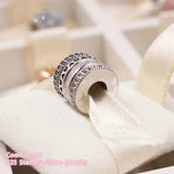 Autumn 925 Silver Spinning Hearts Logo Charm, Clear CZ Beads for Bracelet