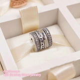 Autumn 925 Silver Spinning Hearts Logo Charm, Clear CZ Beads for Bracelet