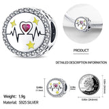 925 Silver Heartbeat Charm for Women Gift