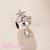 925 Sterling Silver Propeller Hat Boy Charm Bead for Bracelets