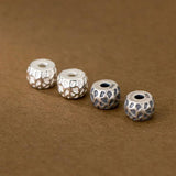925 Sterling Silver Bumpy Stone Pattern Vintage Loose Beads