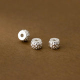 925 Sterling Silver Bumpy Stone Pattern Vintage Loose Beads