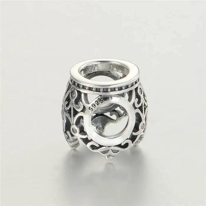 Princess Crown 925 Silver Charm Bead with CZ for Bracelet