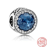 925 Silver Heart Gemstone Charm for Bracelet Necklace DIY