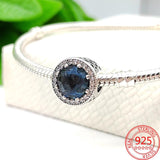 925 Silver Heart Gemstone Charm for Bracelet Necklace DIY