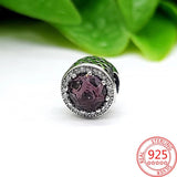 925 Silver Heart Gemstone Charm for Bracelet Necklace DIY