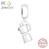 925 Sterling Silver Wine Champagne Bead for Charm Bracelet