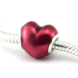 925 Silver Fuschia Enamel Charm Fits Bracelet