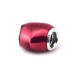 925 Silver Fuschia Enamel Charm Fits Bracelet
