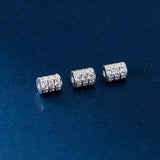 925 Silver Zircon Cylinder Beads 5.5x4mm Spacer Charms