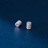 925 Silver Zircon Cylinder Beads 5.5x4mm Spacer Charms