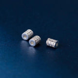925 Silver Zircon Cylinder Beads 5.5x4mm Spacer Charms