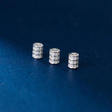 925 Silver Zircon Cylinder Beads 5.5x4mm Spacer Charms