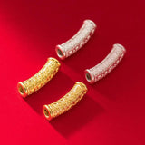 999 Pure Silver Lucky Tube Spacer Beads Chinese Blessing Good Luck Charms DIY