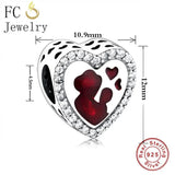 925 Silver Mom Hug Baby Son Charm Bracelet - Mother's Berloque