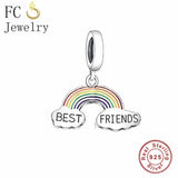 925 Silver Rainbow Unicorn Charms Bracelet Bead