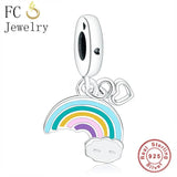 925 Silver Rainbow Unicorn Charms Bracelet Bead