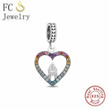 925 Silver Rainbow Unicorn Charms Bracelet Bead