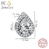 925 Silver Teardrop Infinity Pink Zircon Crystal Bead Charm for Bracelet