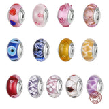 925 Silver Glass Bead Charm Bracelet Necklace Jewelry