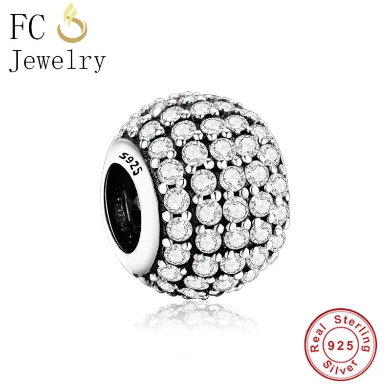 925 Sterling Silver Zircon Charms Beads for Bracelet Gift
