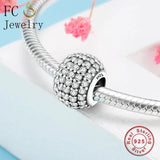 925 Sterling Silver Zircon Charms Beads for Bracelet Gift