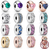 925 Silver Eternal Love Zircon Bracelet Clip DIY Charm Jewelry