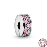 925 Silver Eternal Love Zircon Bracelet Clip DIY Charm Jewelry