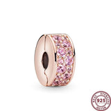 925 Silver Eternal Love Zircon Bracelet Clip DIY Charm Jewelry