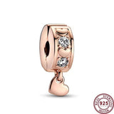 925 Silver Eternal Love Zircon Bracelet Clip DIY Charm Jewelry