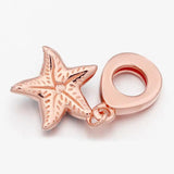 Rose Starfish Charm Bracelet with Crystal Beads 925 Silver
