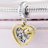 Hearts & Bees Pendant Beads for 925 Silver Bracelet DIY