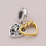 Hearts & Bees Pendant Beads for 925 Silver Bracelet DIY