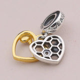 Hearts & Bees Pendant Beads for 925 Silver Bracelet DIY