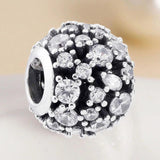 Openwork Sparkling Round Cz With Crystal Beads 925 Sterling Silver Bead Charm