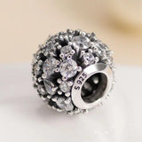 Openwork Sparkling Round Cz With Crystal Beads 925 Sterling Silver Bead Charm