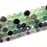 Colorful Fluorite Faceted Round Spacer Beads for Jewelry Making