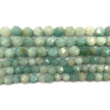 Faceted Amazonite Round Stone Beads for Jewelry Making