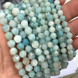 Faceted Amazonite Round Stone Beads for Jewelry Making